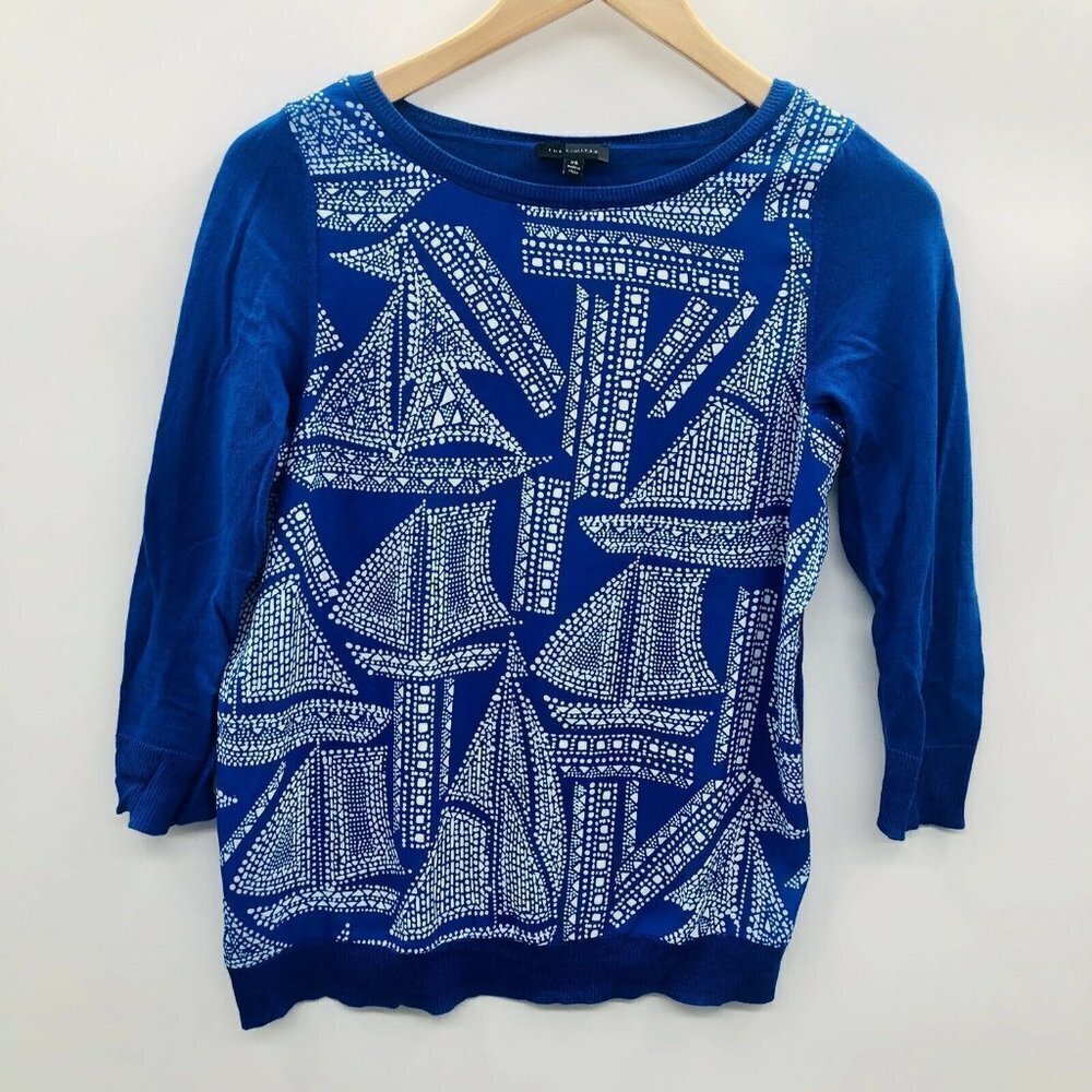 The Limited XS 3/4 Sleeve Mixed Media Sweater‎ 902